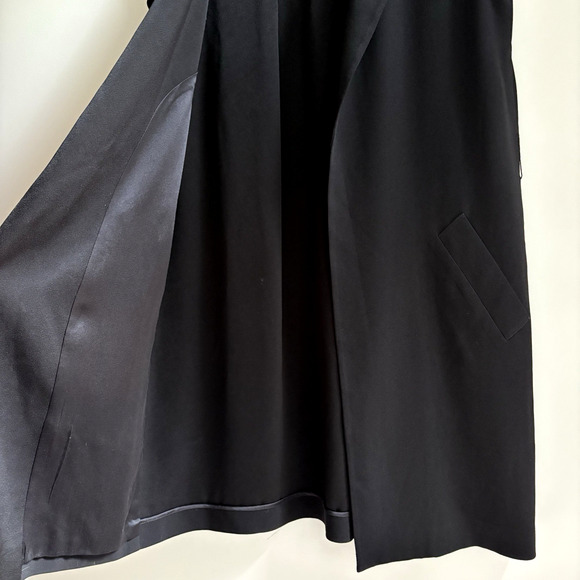 JENNI KAYNE Black Tuxedo Style Sleeveless Trench Vest Small Longline Minimalist - Picture 8 of 15